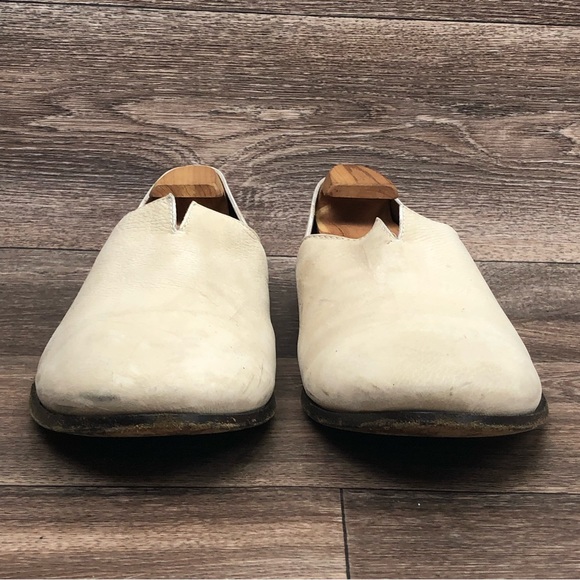 Giorgio Armani Cream Leather Almond Toe Slip On Loafers Men's 44/ US 10.5 - Picture 11 of 15